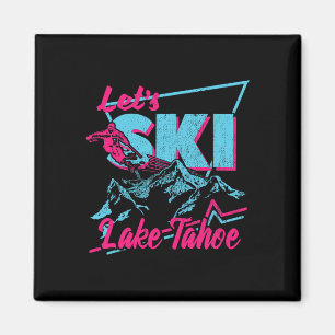 Imã Roupas de Esqui Vintage Anos 80 90 Retro Lake Taho