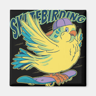 Imã Roupas de Família Novidade Skate Bird Skateboardin