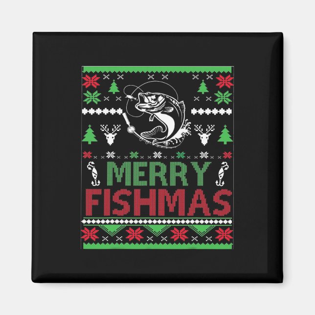 Imã Roupas de Peixe de Natal de Pesca Feia B  (Frente)