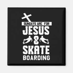 Imã Roupas de Skate e Jesus - Skateboarde Fofo
