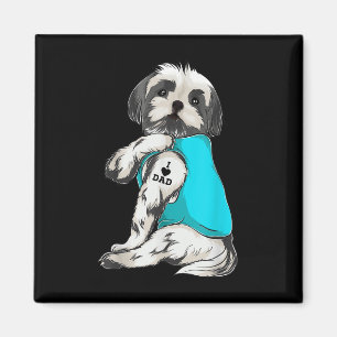 Imã Roupas de Tatuagem Shih Tzu Eu Amo Papai, Presente