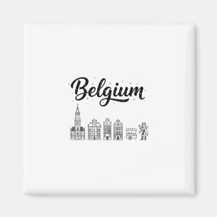 Imã Roupas de viagem de férias no horizonte da Bélgica