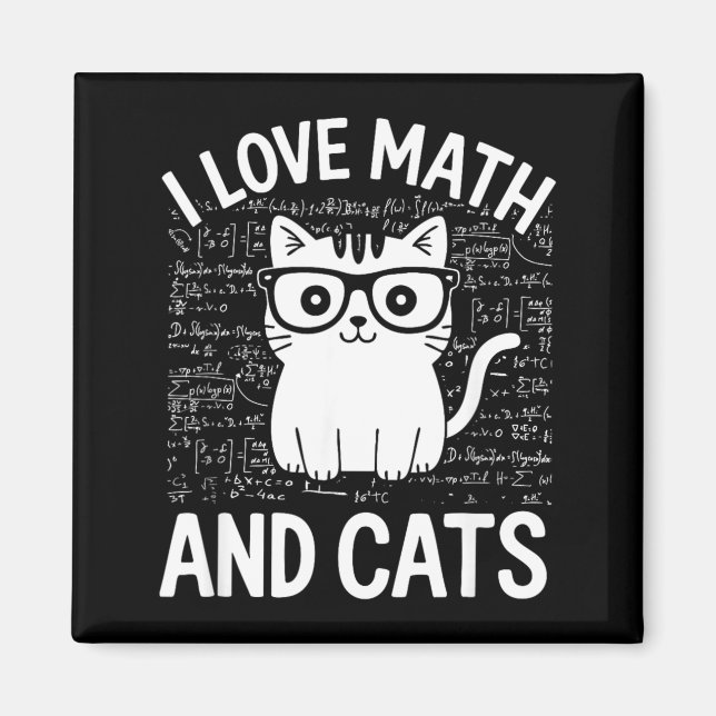 Imã Roupas Divertidas de Matemática e Gatos para Profe (Frente)