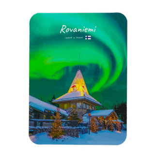 Ímã Rovaniemi, Finlândia - Magia Aurora Arredondada