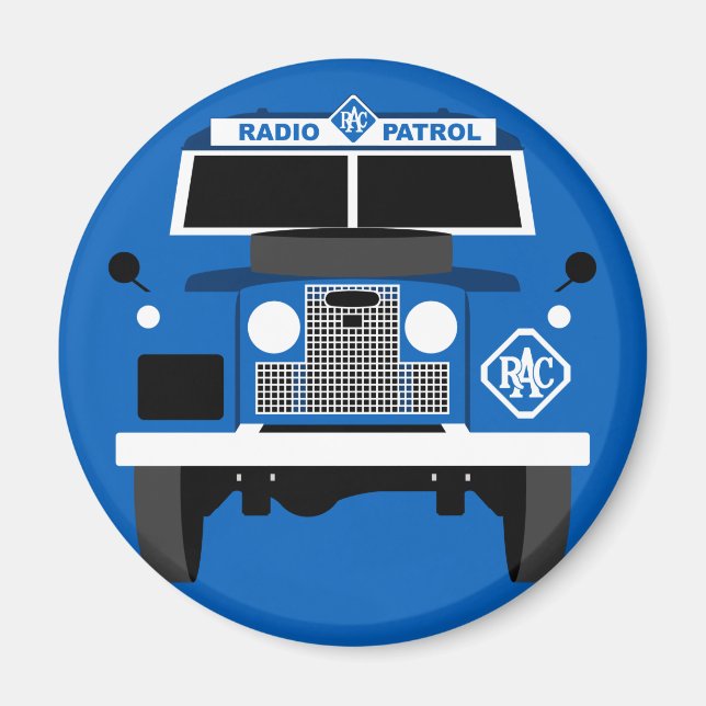 Imã Rover de terra MK2 RAC Clássico do Pop-art Azul (Frente)