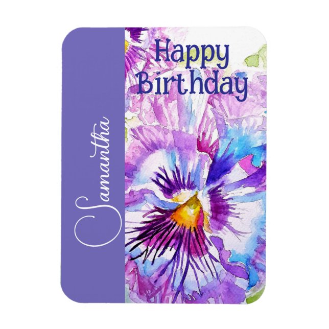 Ímã Roxa Violeta Menina Flor Nome Água Natal (Vertical)