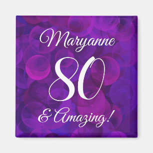 Imã Roxo 80 Elegante e Festa de aniversário incrível