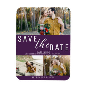 Ímã Roxo Âmbar Salve a Data Casamento 3 Fotos