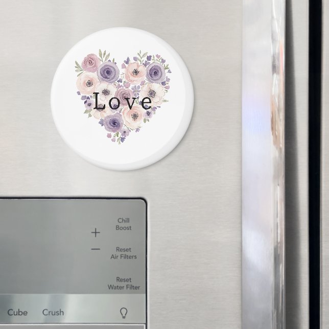 Imã Roxo Branco Floral Coração Rosa Cor-de-rosa (In Situ (Fridge))