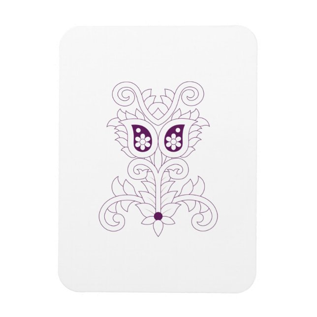 Ímã Roxo de Uva, Uva, Decoração da flor de mel (Vertical)