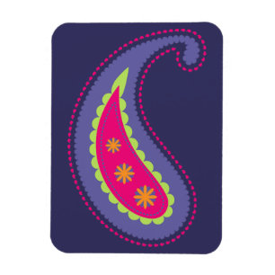 Ímã Roxo e Rosa Paisley