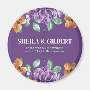 Imã Roxo Flores Amarelas Salve A Data