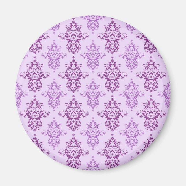 Imã Roxo Lavanda Damask Duas Cores (Frente)
