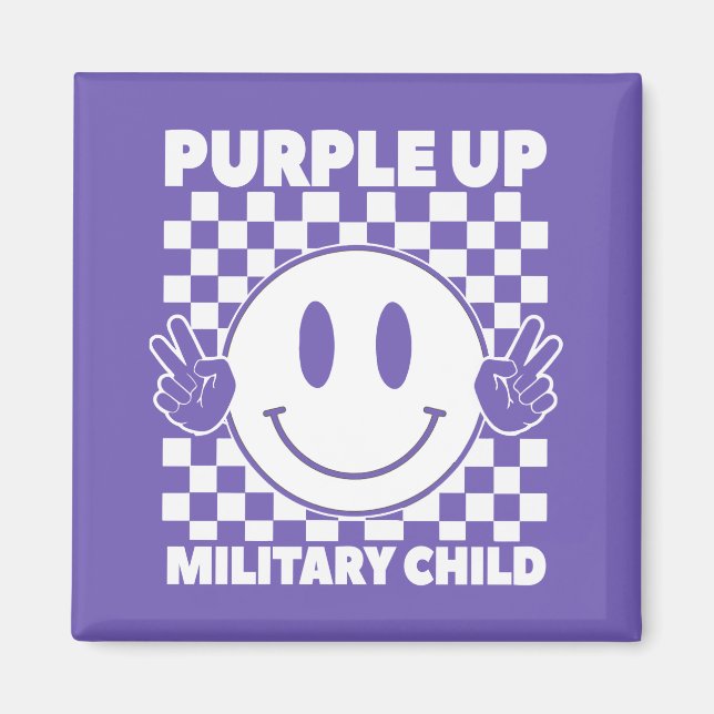 Imã Roxo Para Crianças Militares Mês Militar (Frente)