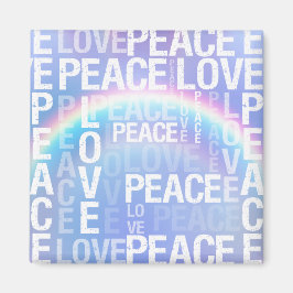 Imã Roxo Rainbow White Peace Love