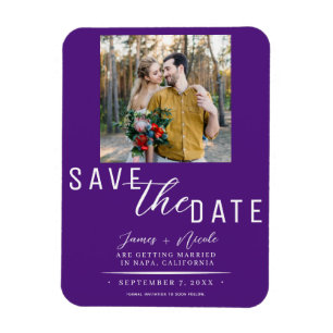 Ímã Roxo Real Salve a Data Foto Casamento