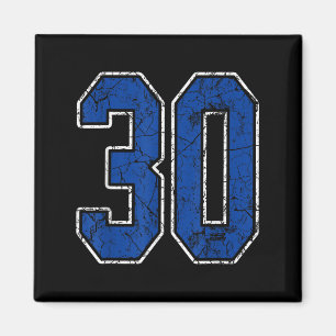 Imã Royal Blue E White Number 30 Jersey Player Unifo