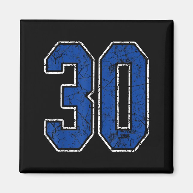 Imã Royal Blue E White Number 30 Jersey Player Unifo (Frente)