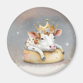 Imã Royal Cow Dreaming on Cheese Throne               