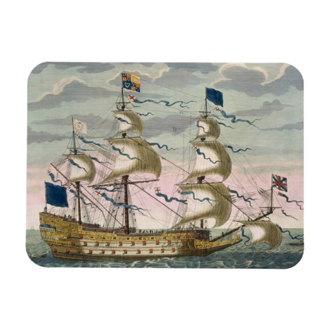 Ímã Royal (navio emblemático) da frota inglesa que voa (Horizontal)