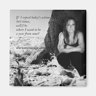 Imã Roz Savage Magnet (Roz com fundo oceânico)