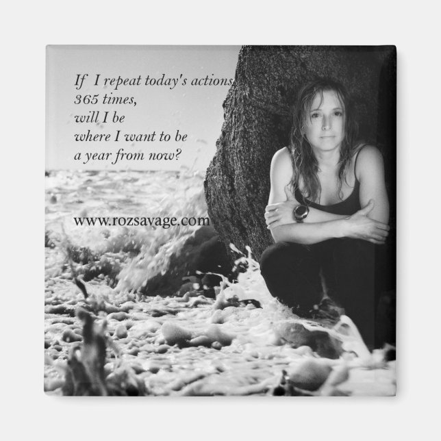 Imã Roz Savage Magnet (Roz com fundo oceânico) (Frente)