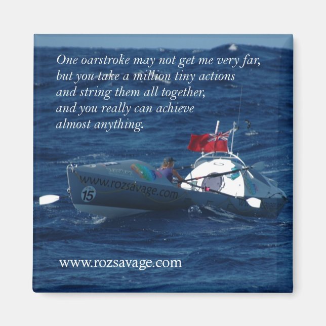 Imã Roz Savage Magnet (Roz no barco) (Frente)