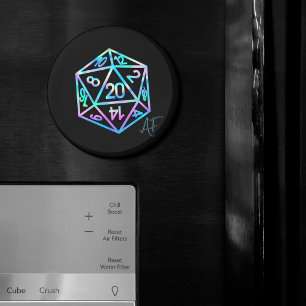 Imã RPG Crit AF   Holo Fantasy Tabletop PnP Gamer Dice