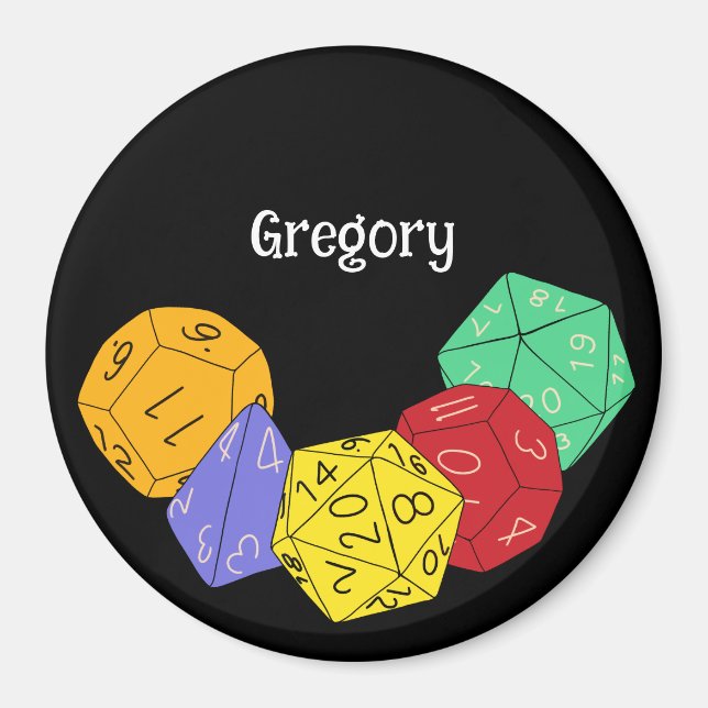 Imã RPG Gaming Dice, Conselho, Jogos Fantásticos Perso (Frente)