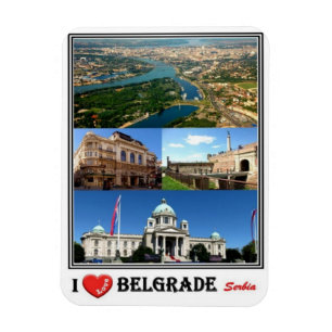 Ímã RS Sérvia - Belgrado - I Love Mosaic -