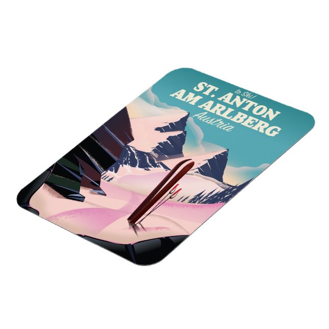 Ímã Rua Anton am Arlberg ski Áustria (Left Side)