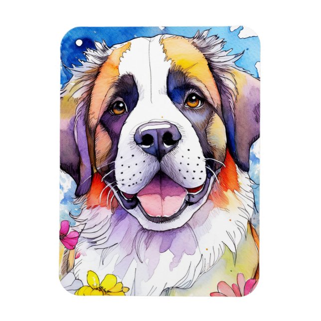 Ímã Rua. Bernard Dog Photo Magnet (Vertical)