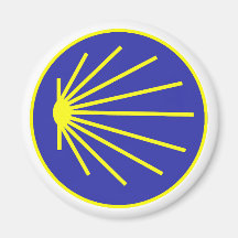 Rua Camino Pilgrim. James Scallop Amarelo Azul