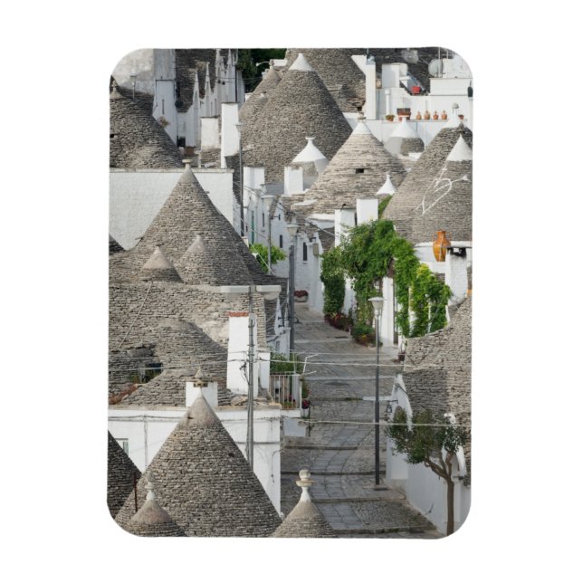 Ímã Rua com casas trulli em Alberobello, Apúlia (Vertical)