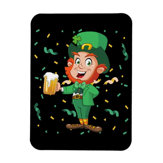 Ímã Rua de cerveja de Bebendo Leprechaun. Dia de Patri (Vertical)
