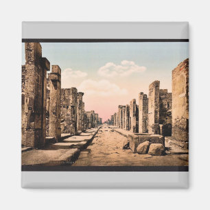 Imã Rua de Fortuna, vintage Photochrom de Pompeii,