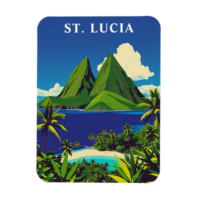Ímã Rua de Lucia Caribe Island Viagem Souvenir (Vertical)