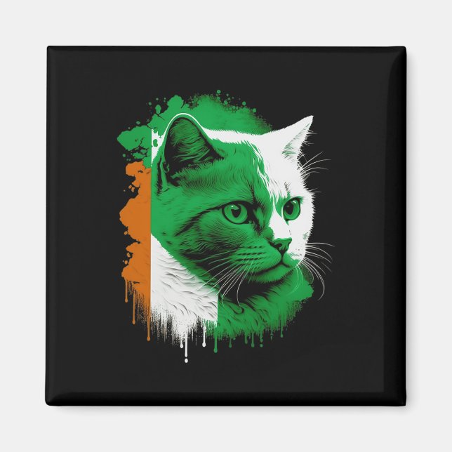 Imã Rua. Dia de Patrick Cat Irish Flag Men Women (Frente)