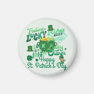 Imã Rua. Dia irlandês do Patrick, verde sortudo Shamro