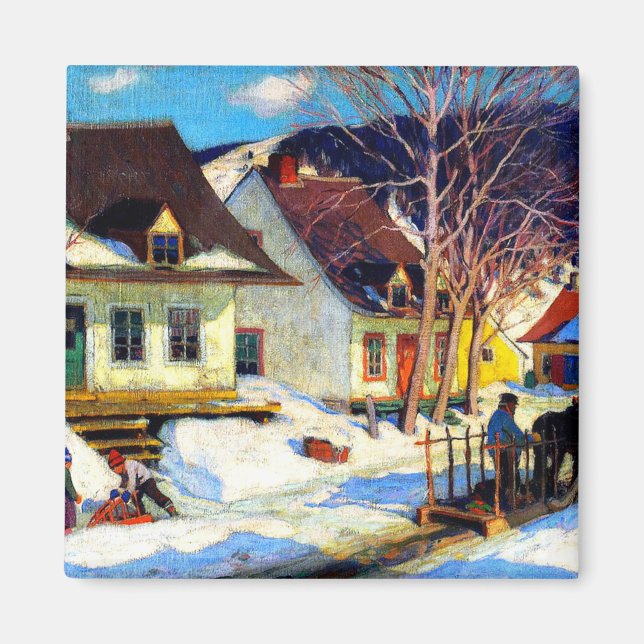 Imã Rua do Quebec - Clarence Gagnon trabalho de arte (Frente)