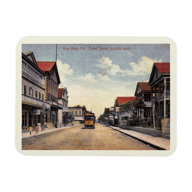 Ímã Rua Duval, Key West, Flórida Vintage (Horizontal)