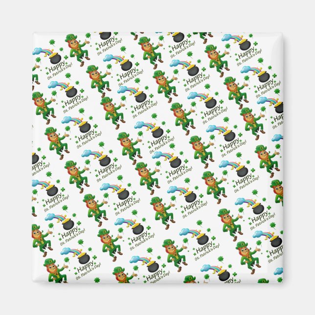 Imã Rua Feliz, o dia de Patrick Magnets Leprechaun (Frente)