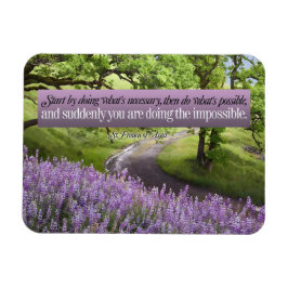 Ímã Rua Francis de Assisi, citação inspiradora possíve