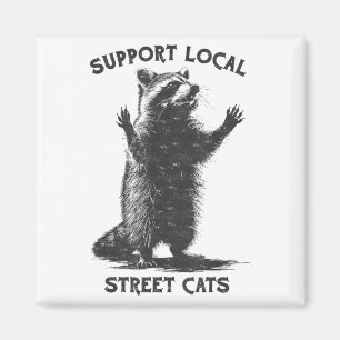 Imã Rua Funny Cat Vintage Suporte a Gatos de Rua Local