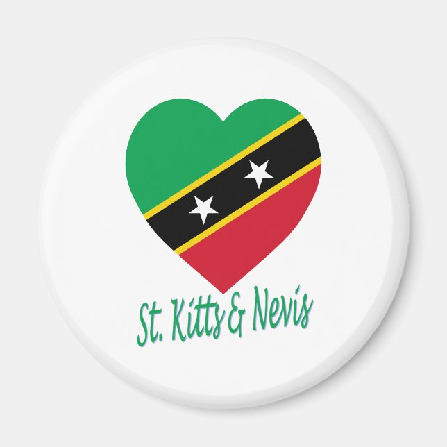 Imã Rua Kitts e Nevis Flag Heart (Frente)