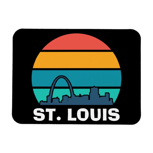 Ímã Rua. Louis Arch Retro Sunset Foto de paisagem urba (Horizontal)