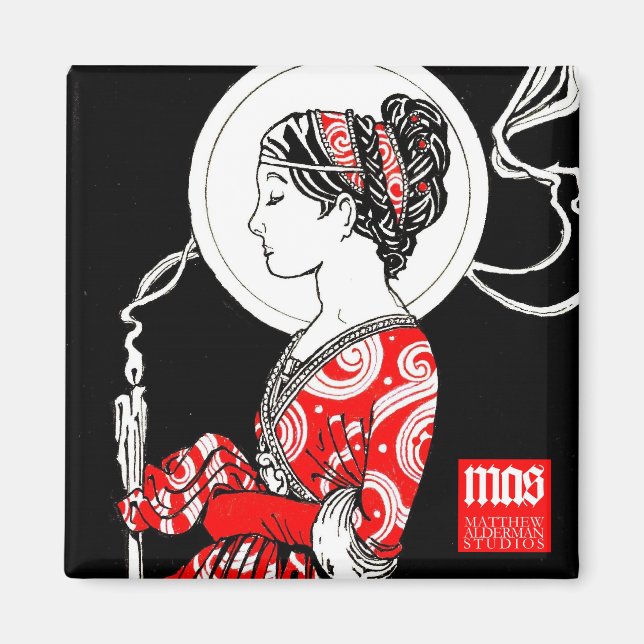 Imã Rua. Lucy of Syracuse Magnet (Quadrado) (Frente)