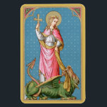 Ímã Rua. Margaret de Antioch (SAU 038)<br><div class="desc">De acordo com a tradição, Ruas. Margaret (ou Rua Marina, o mártir Excelente) estabeleceu sua vida para Cristo durante a perseguição de Dioclecio no início do século IV. Apesar de famosa mártir virgem, ironicamente ela é santo paternalista de mães e mulheres esperadas no trabalho de parto. O diabo, a coberto...</div>