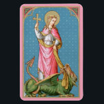 Ímã Rua. Margaret de Antioch (SAU 038)<br><div class="desc">De acordo com a tradição, Ruas. Margaret (ou Rua Marina, o mártir Excelente) estabeleceu sua vida para Cristo durante a perseguição de Dioclecio no início do século IV. Apesar de famosa mártir virgem, ironicamente ela é santo paternalista de mães e mulheres esperadas no trabalho de parto. O diabo, a coberto...</div>