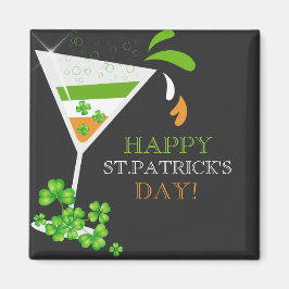 Imã Rua.Patricks Day Shamrock Cocktail Magnet